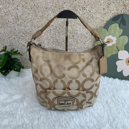 Coach Umhaengetasche monogram beige/braun guter Zustand 33x3