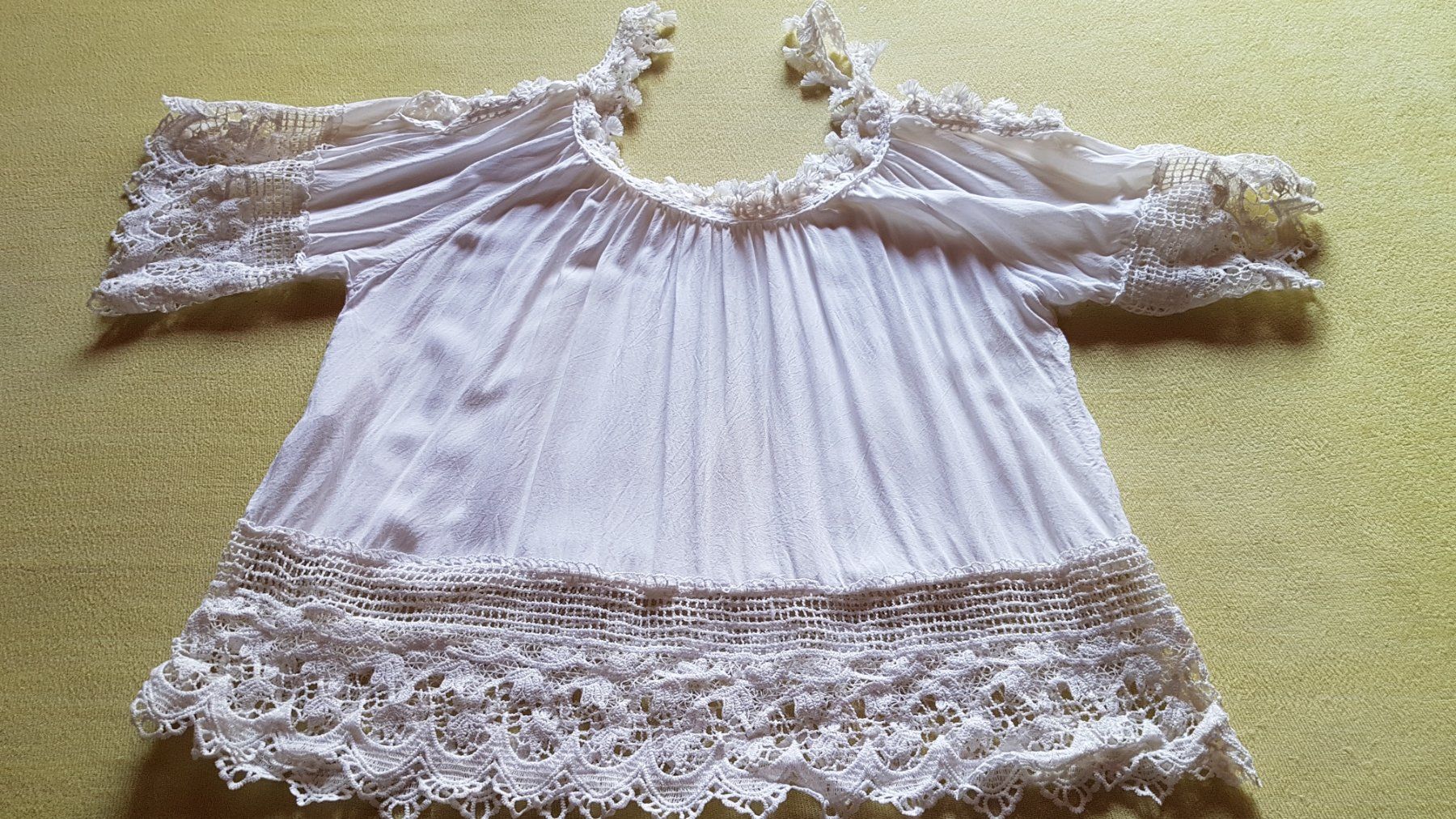 Tuniken: Haut - tunique blanche, fluide, dentelle taille S – Gebraucht aus Villiers von san_jn5w 6
