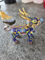 Kleine Metall mit Cloisonné Emaille Drachen vergoldet