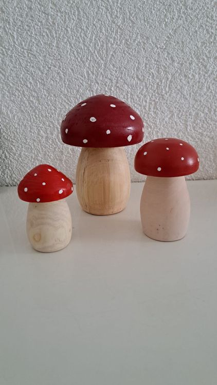 Pilze aus Holz, 3er Set, Handarbeit Kaufen auf Ricardo