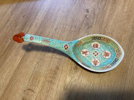 Grosser chinesischer Löffel, Mintgrün gemustert