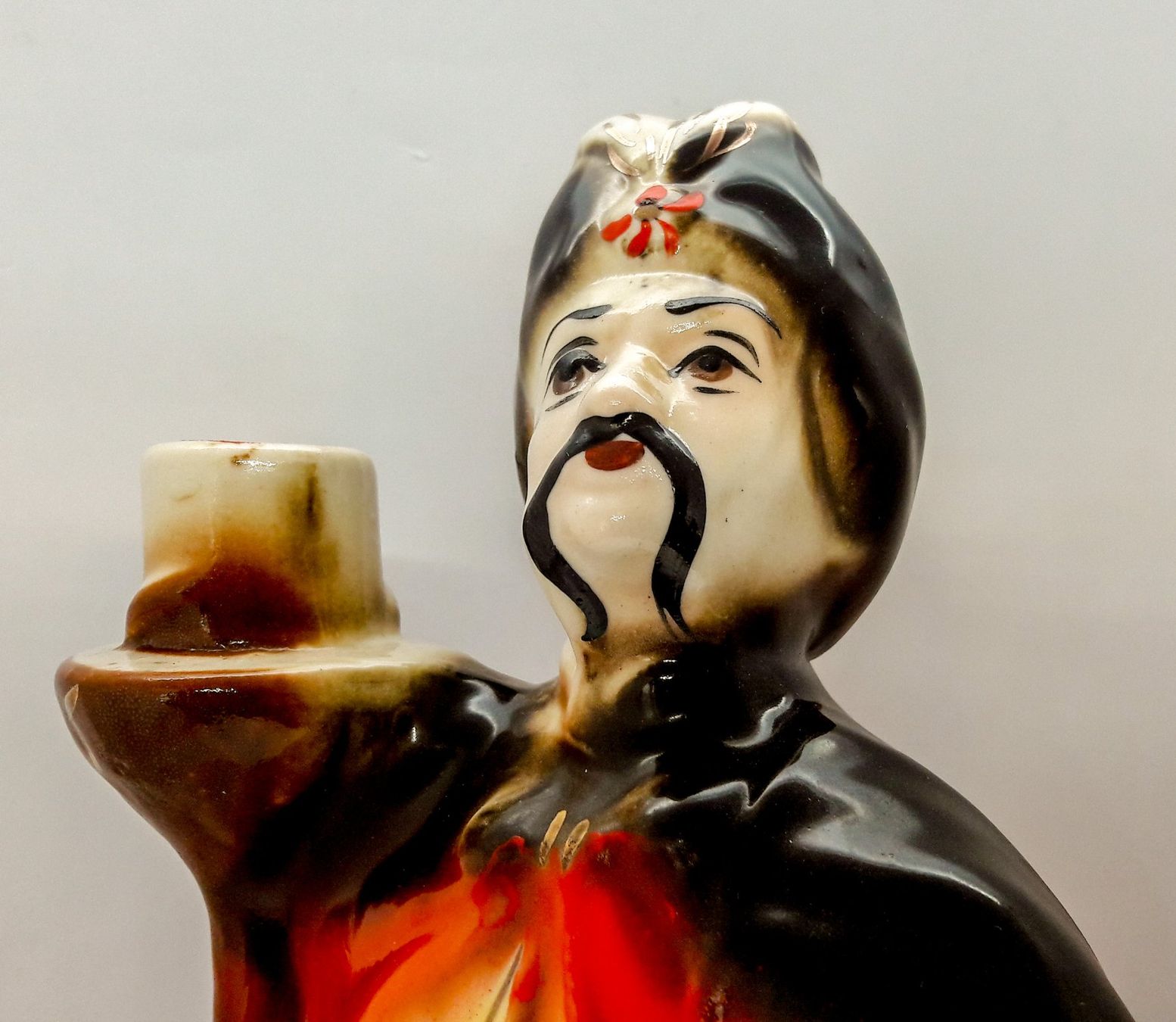 Statuette: bouteille bougeoir Bogdan Khmelnytsky Cosaque Ukraine – Usato da Tavannes venduto da Brocashop 1