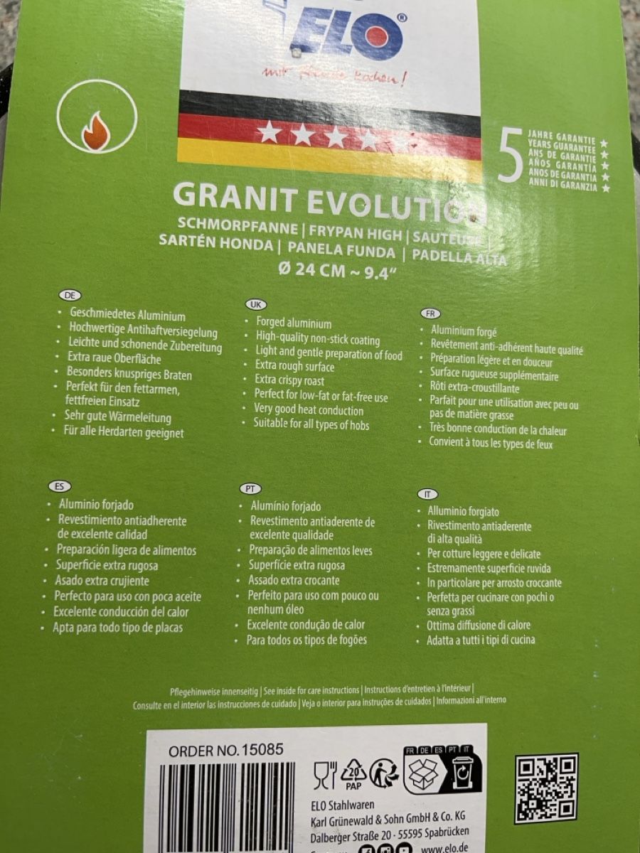 Elo Padelle: Pfanne Granit 24cm – Nuovo (secondo la descrizione) da Andelfingen venduto da estark 3