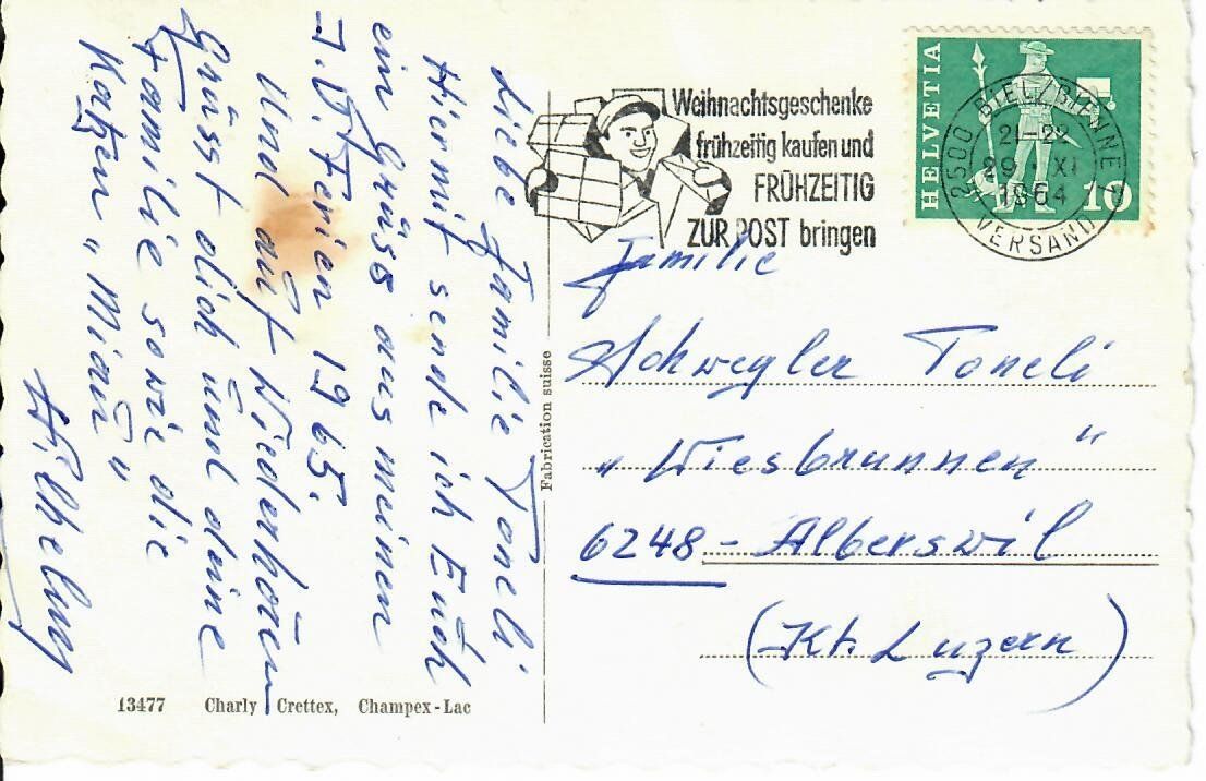 Ansichtskarten: Lac Champex – Gebraucht aus Hochdorf von Ziegel-16 1