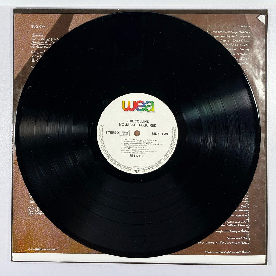 Schallplatten: LP: PHIL COLLINS - No Jacket Required (1985) – Gebraucht aus Frenkendorf von Yard-Sale-2000 4