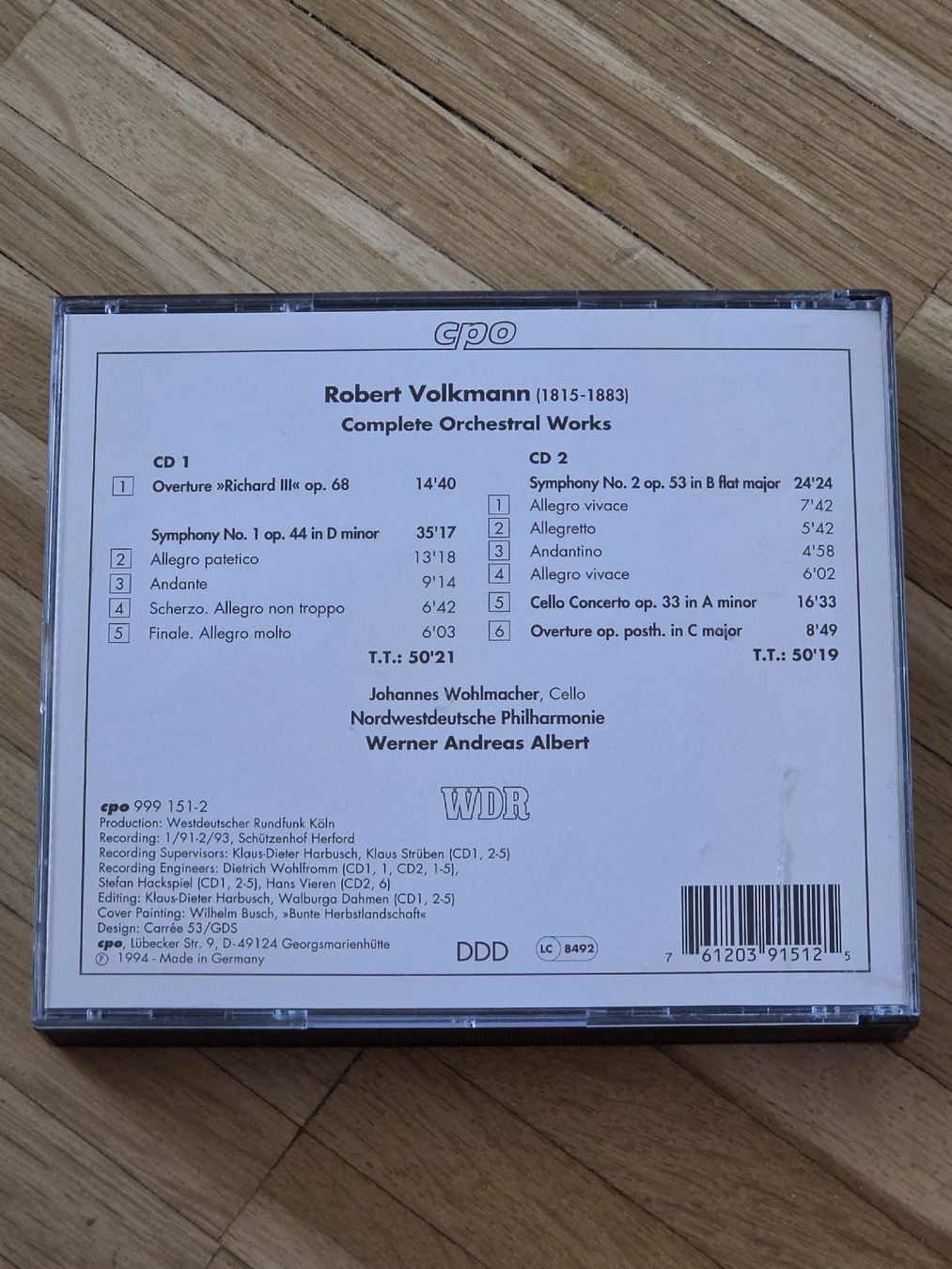 CDs: Doppel-CD: Robert Volkmann: Complete Orchesteral Works – Gebraucht aus Aesch BL von immon 1