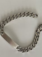 ancien Bracelet gourmette argent massif 