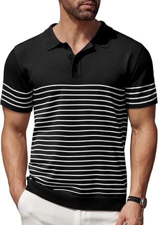 Herren Poloshirt kurzarm gestreift Vintage M