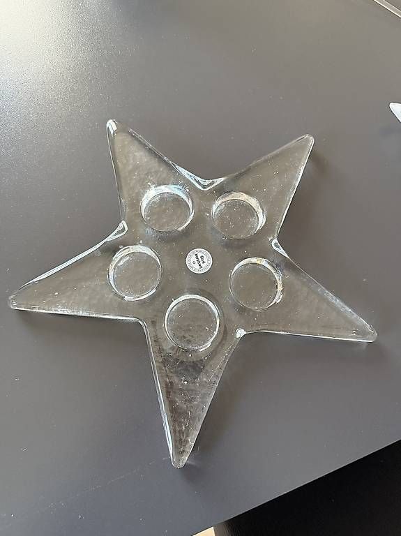 Glasi Hergiswil Portacandele: Stern Kerzenhalter aus Glas – Usato da Bern venduto da gadgetobjects