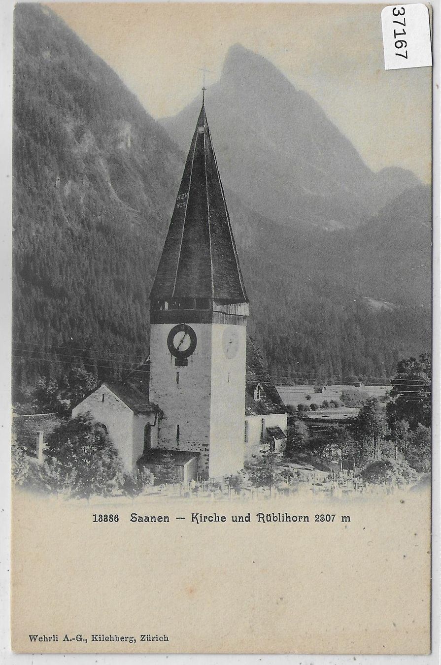 Ansichtskarten: Saanen - Kirche und Rüblihorn – Gebraucht aus Ettingen von Kartenplanet