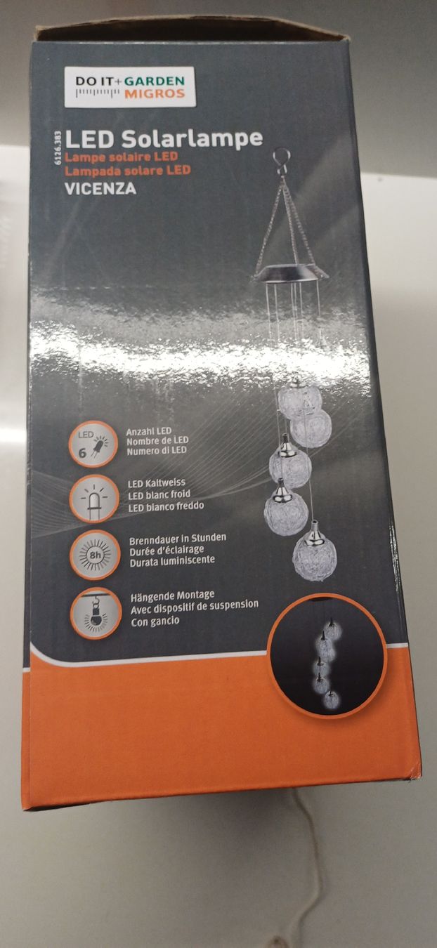 Migros Ghirlande e barre luminose: Lampada solare LED Vicenza nuova – Nuovo (secondo la descrizione) da Origlio venduto da pao_lsz5 2