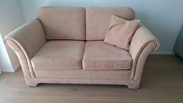 2er Sofa beige/lachs Alcantara
