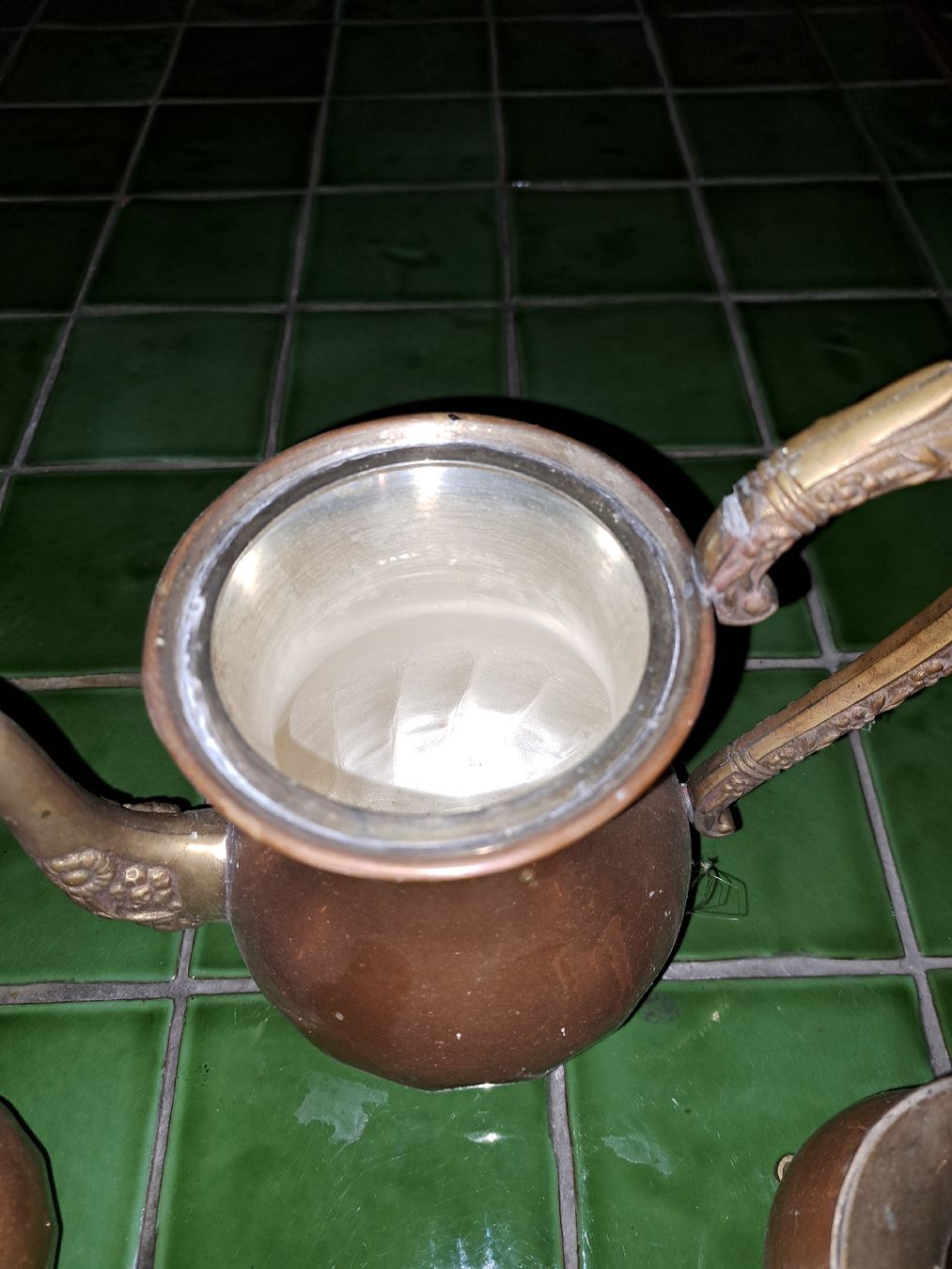 Set di piatti: Antikes Kaffeeservice aus Kupfer, 5-teilig, – Usato da Kölliken venduto da Upcycling-by-Mc-TAM 5