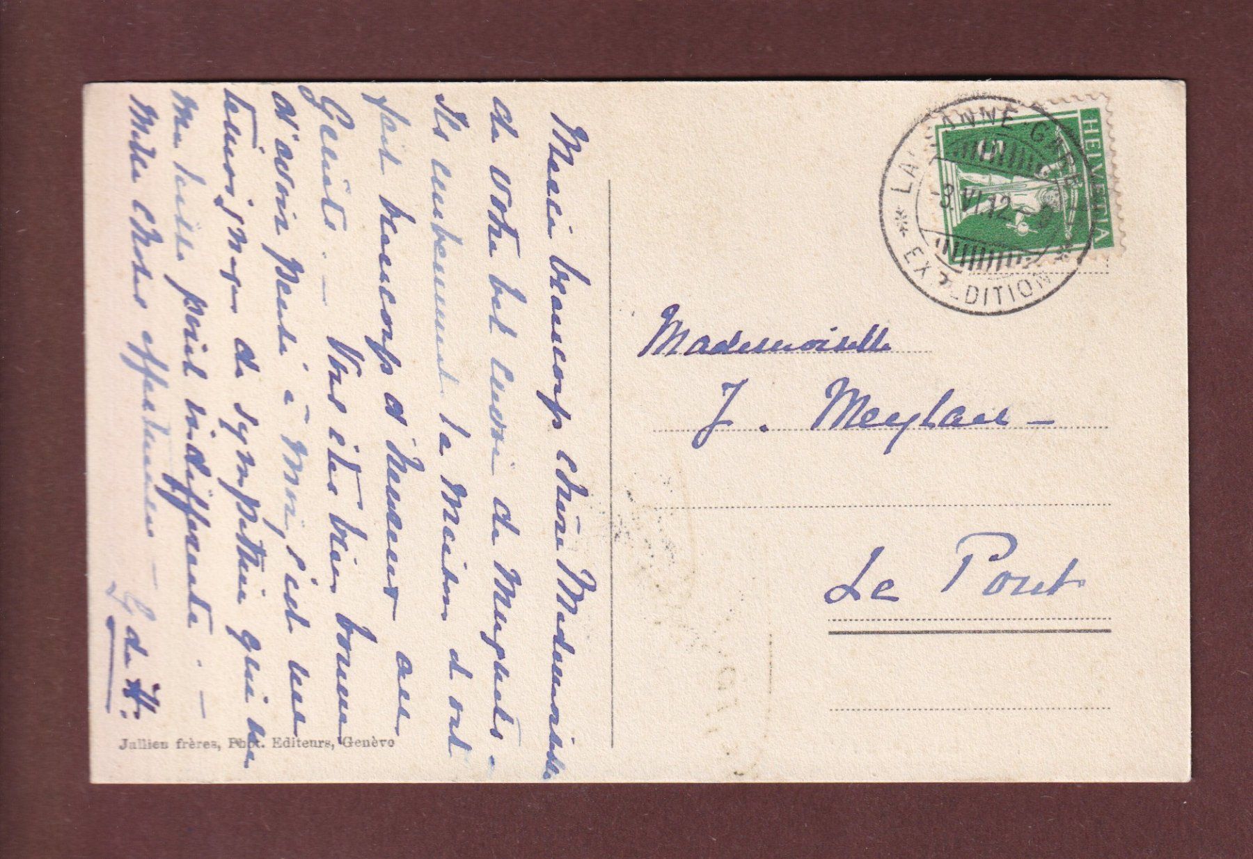 Cartoline postali: DENTS DU MIDI - 1912 – Usato da Pully venduto da nicecards-shop 1