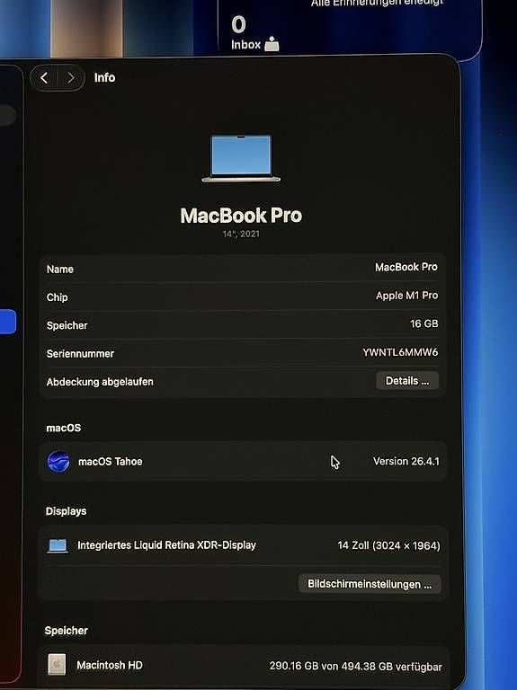 Notebook: Macbook Pro 14" M1 Pro – Usato da Widnau venduto da anilunalan 2