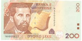 Albanien 200 Leke 2001 P67 AU/UNC