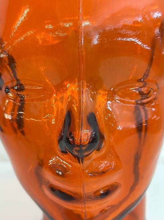 Sculture & Statue: Vintage Glasmannequin Kopf in Orange – Usato da Obernau venduto da Arche_Noah_Brocki 3