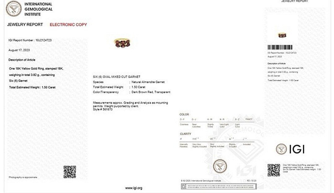 Ringe: 1.50ct Granat Ring 18k Gelbgold – Neu und originalverpackt aus Regensdorf von  5