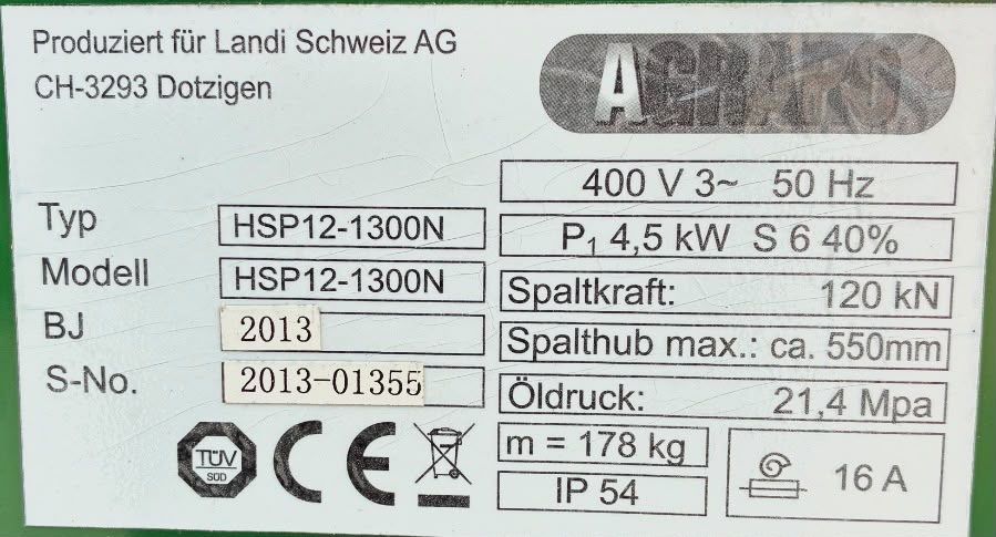 Tutte le macchine: Holzspalter HSP12-1300N – Usato da Scheuren venduto da alroth 2