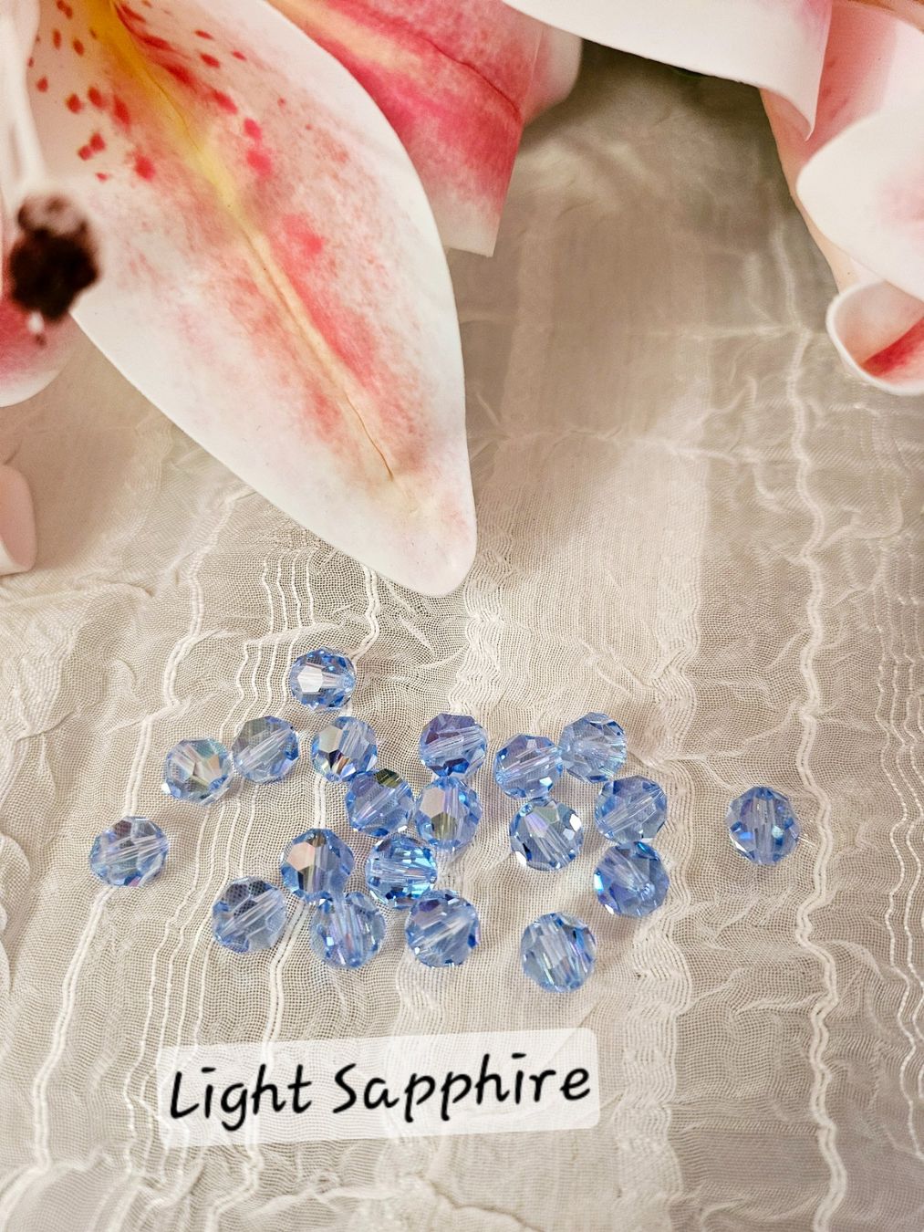 Perle (finte): Swarovski Perlen 8 mm 20 Stück Light Sapphire – Nuovo e nell'imballaggio originale da Dietikon venduto da Eleda