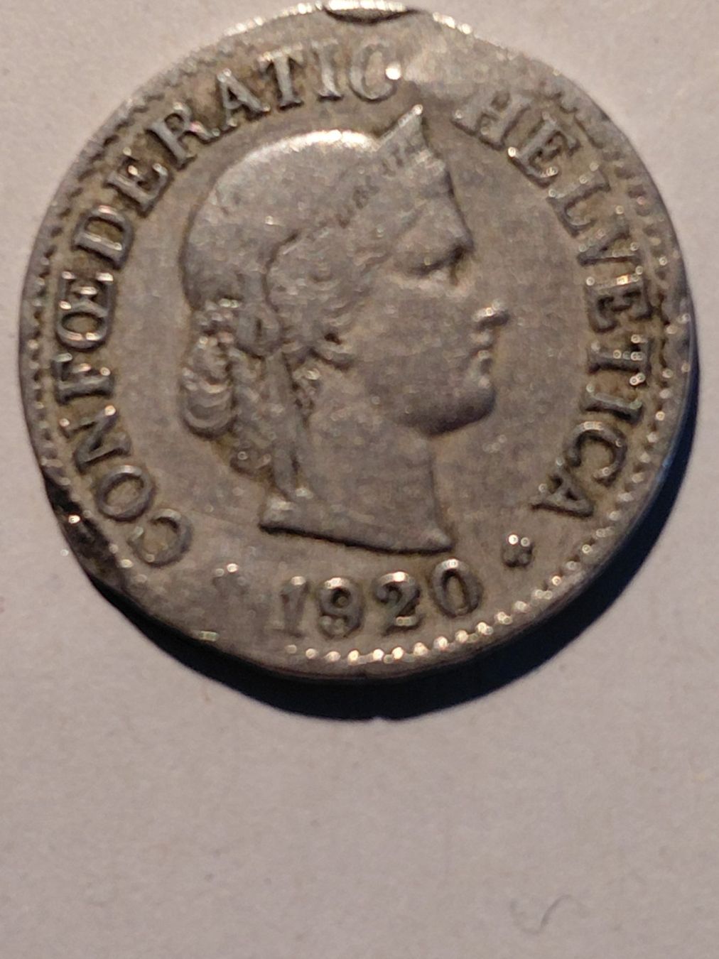 Tutti le monete: RARE,10 rappen 1920 B_Pièce  Fautée – Difettoso da Daillens venduto da pet_y6gr 2