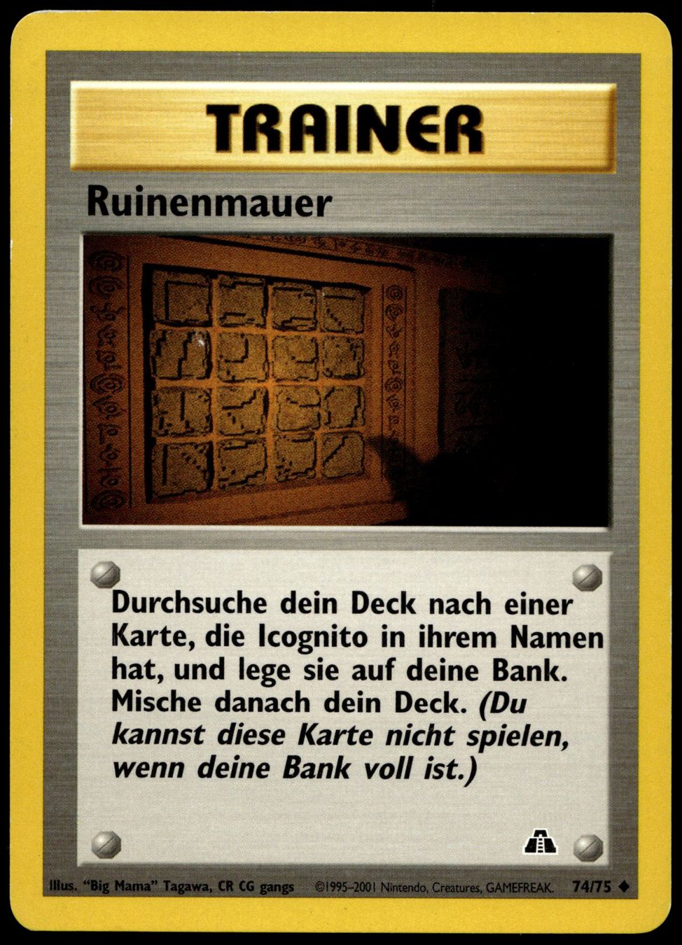 Pokémon Carte collezionabili: Ruinenmauer 74/75 Pokémon Neo Discovery ab 1.- – Usato da Uster venduto da Madame_Cards