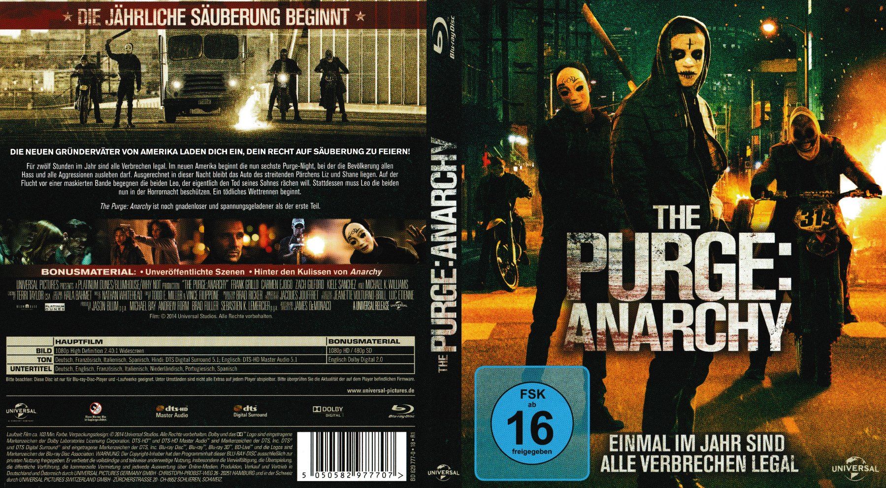 Tutti i DVDs: Blu-Ray - The Purge: Anarchy – Usato da Langnau am Albis venduto da MediaRescuerKeLoX