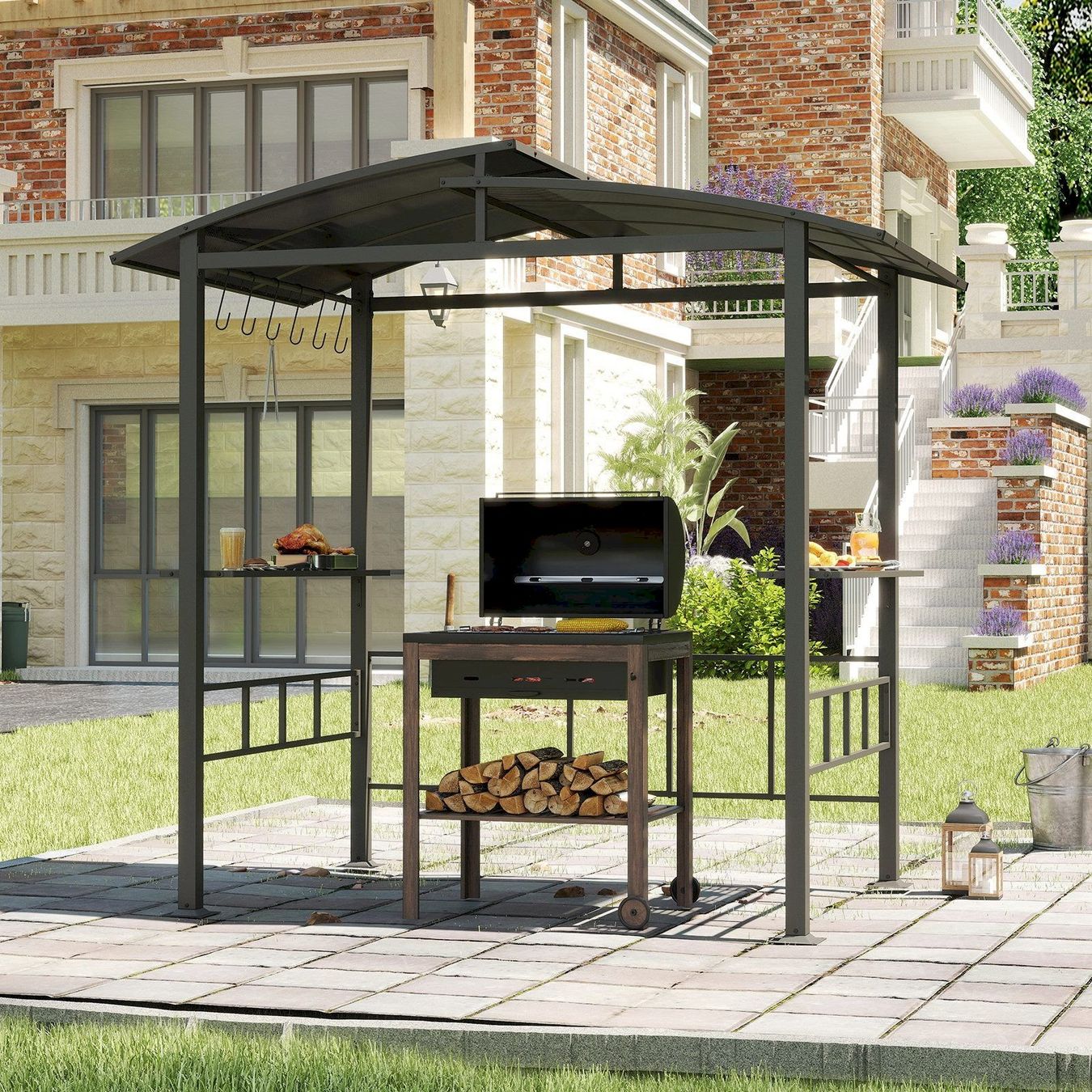 Casette da giardino & serre: Costway Grillpavillon 248x150x232cm – Nuovo e nell'imballaggio originale da Bottighofen venduto da zaap 1