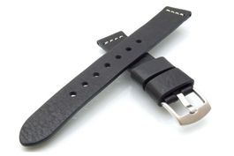 Uhrenarmband Ranger XL massives Kalbsleder 24mm schwarz