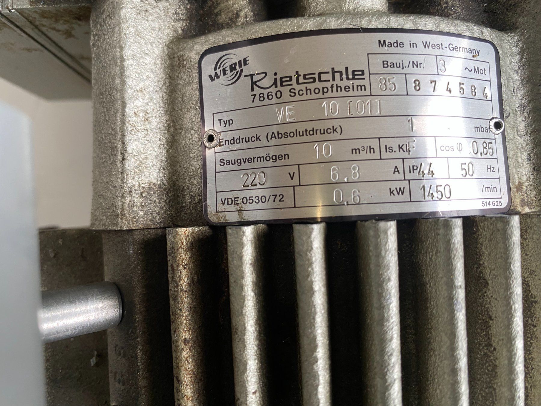 Pompes et pièces: Pompe a vide   Rietschle – D'occasion à Cortaillod par cri_hw2g 4