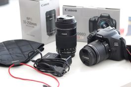 Canon EOS 2000D + 2 Objektive + Zubehör mit Restgarantie!