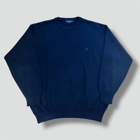 Burberry London dark blue merino wool sweater 90s retro