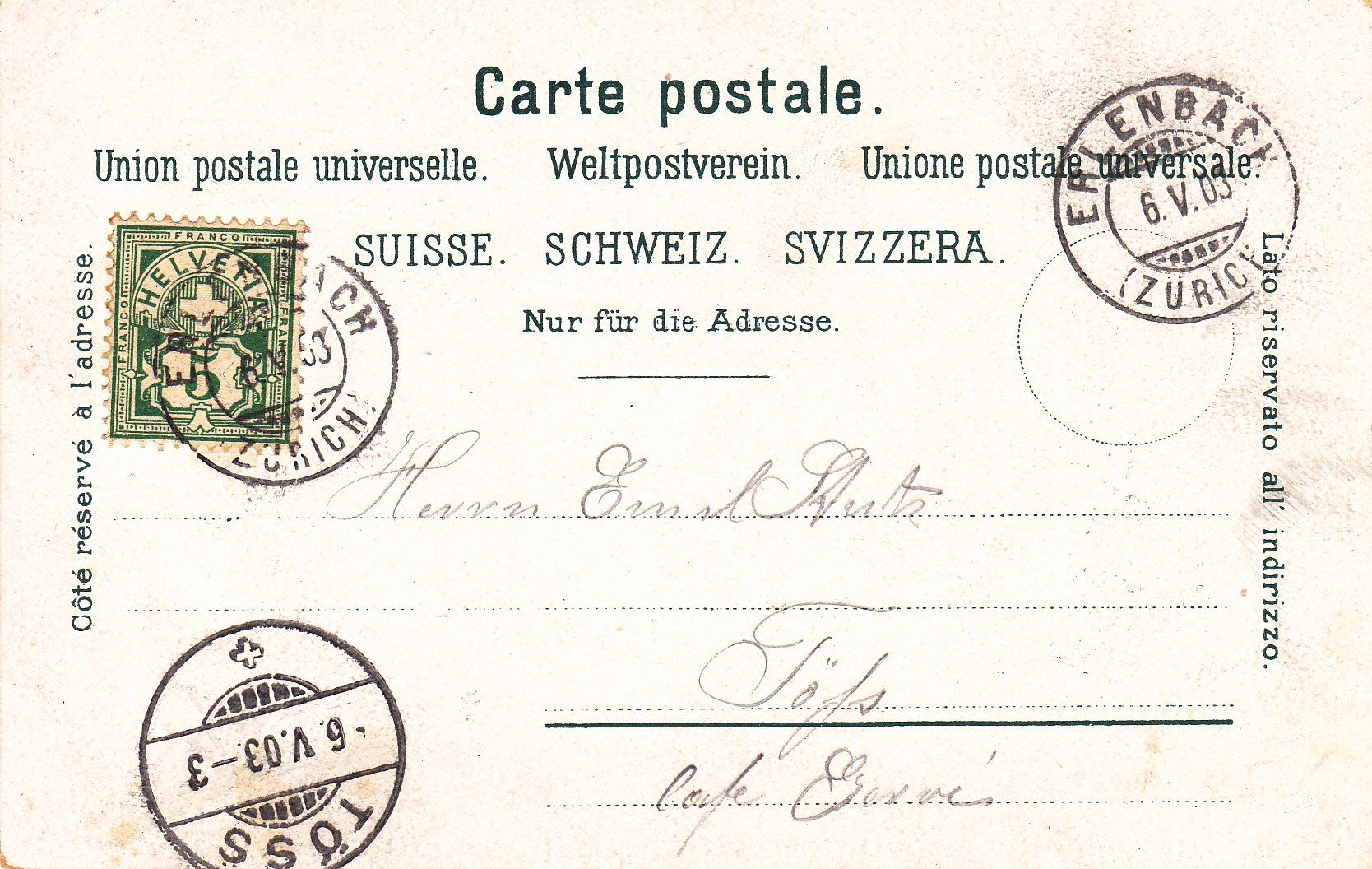 Cartoline postali: Gruss vom Pflugstein, Erlenbach /as – Usato da Hombrechtikon venduto da Rudolf07 1