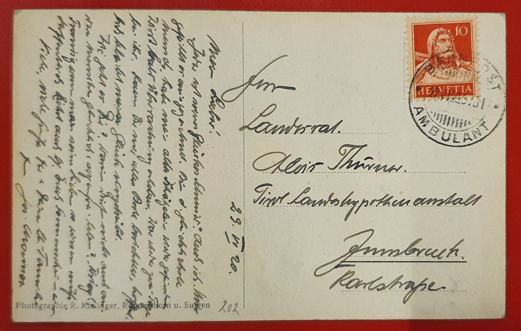 Ansichtskarten: Gruss aus Sulgen 1920 – Gebraucht aus Kreuzlingen von Rschweiz1 1
