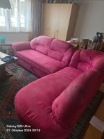Ecksofa rot mit Schlaffunktion 262x192 cm gebraucht