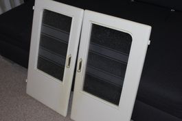 2 Glasfenster aus antikem Küchenschrank (gesch. 100 j.)