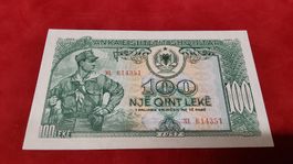 Albanien 100 Lekë Geldschein, Jahr 1957, Top