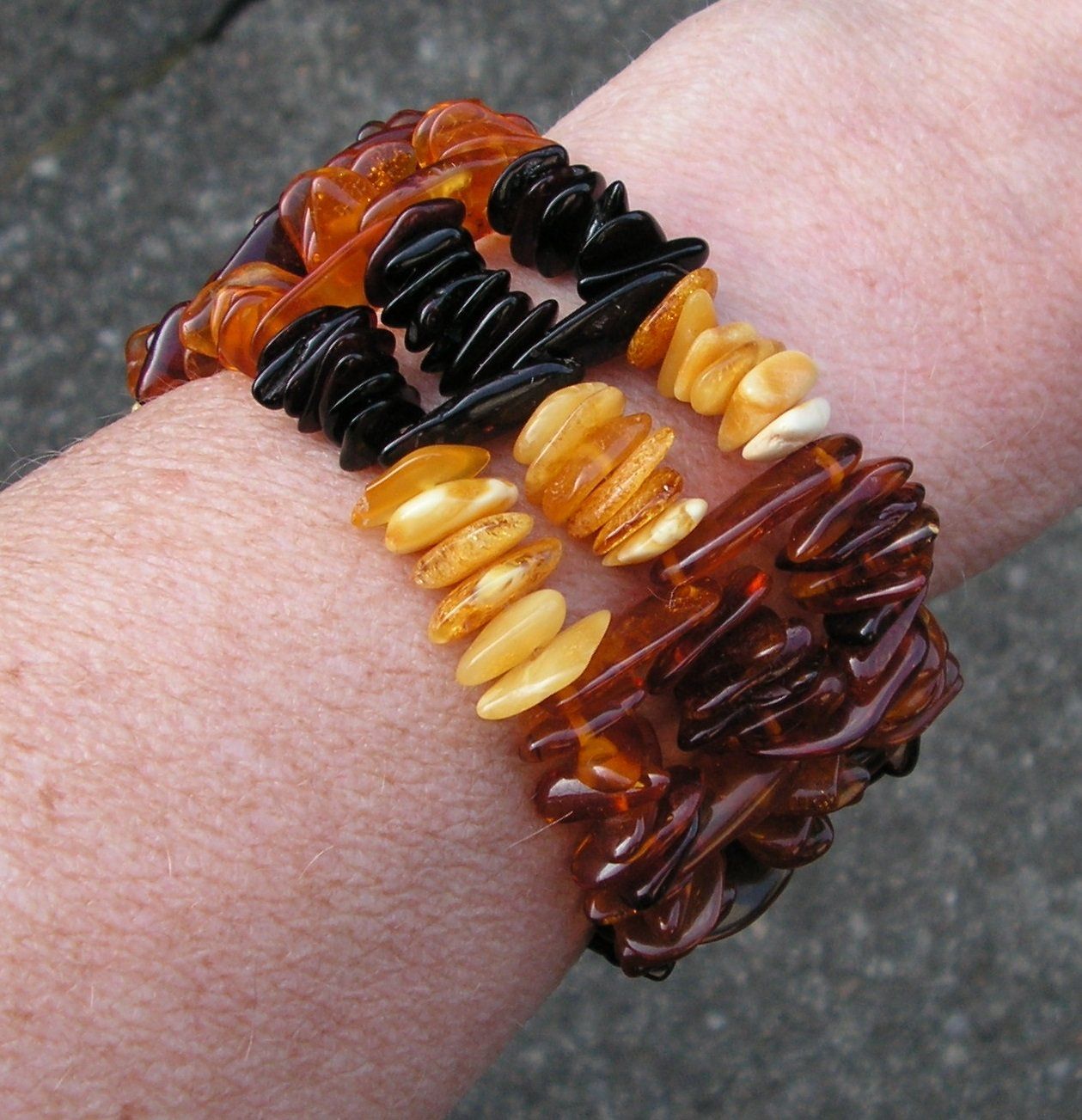 Armbänder & -reifen: ♥ ARMBAND / Baltischer Bernstein / MULTICOLOR / DREIREIHIG – Neu (gemäss Beschreibung) aus Derendingen von Editka 7