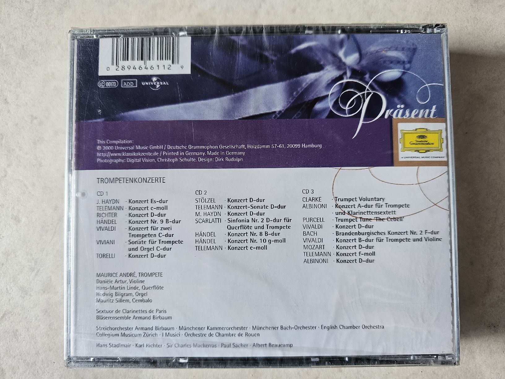 CD: Maurice André  -  Trompetenkonzerte  / 3 CD Box Fabrikneu – Nuovo e nell'imballaggio originale da Schneisingen venduto da backstore24 1