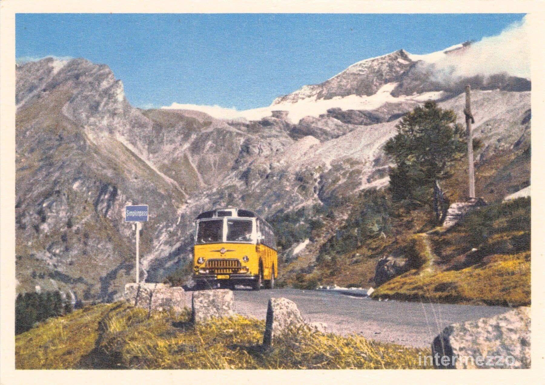 Cartoline postali: Postauto // Simplon-Pass // Altes Postauto FBW C40U – Usato da Basel venduto da intermezzo12