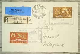 TR59 Enveloppe + Timbre Suisse 1926 FlugPost