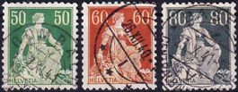 1940 Helv. mit Schwert Nr. 113y+140y+141y gest. Kreidepapier