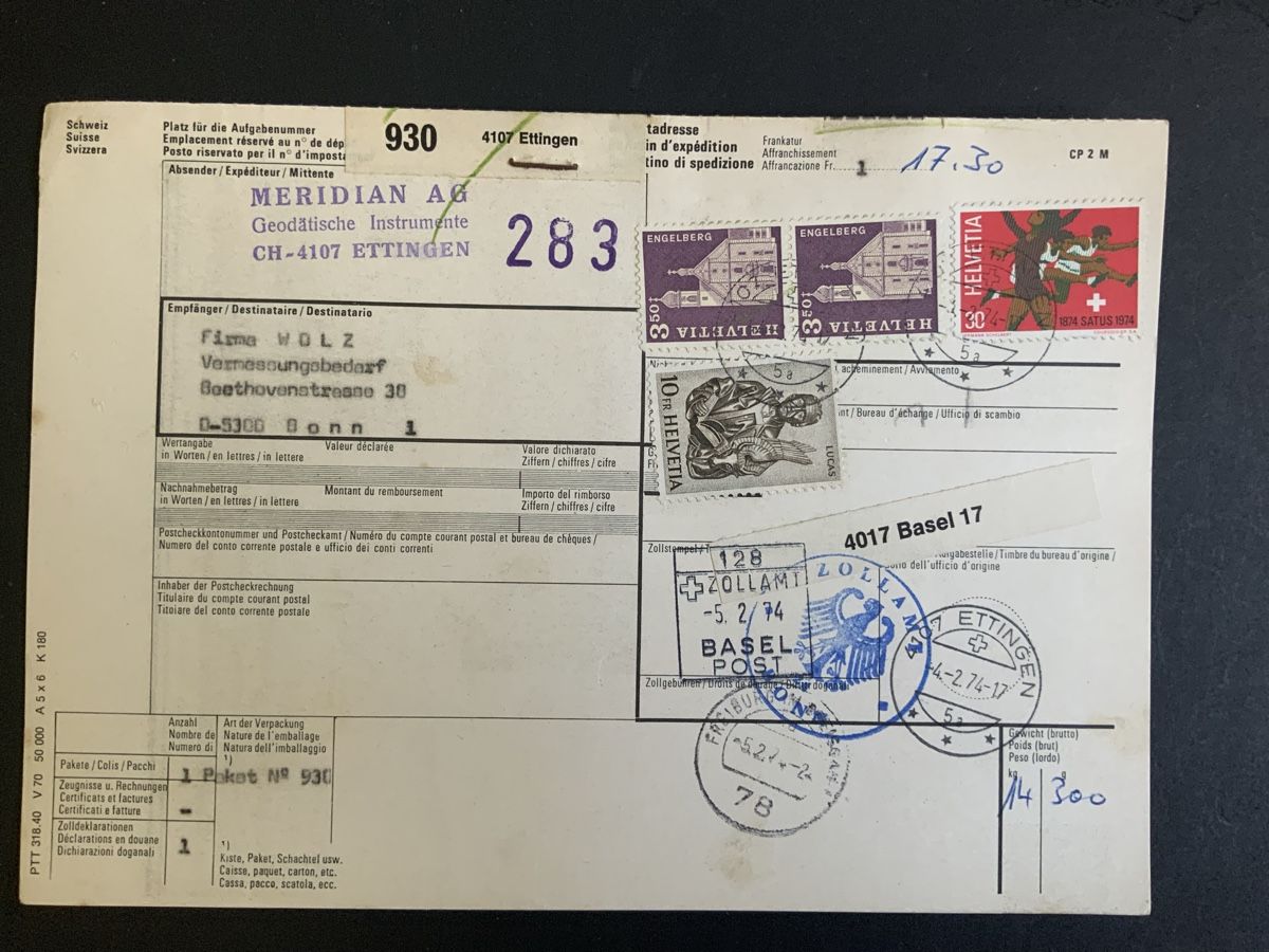Tous les timbres: Ettingen Paketkarte – D'occasion à Binningen par chr_cr5n