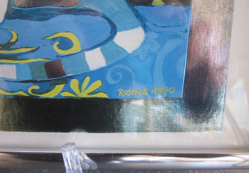 Rosina Wachtmeister Kunstdruck Katzen 1990 in Klemmrahmen 3