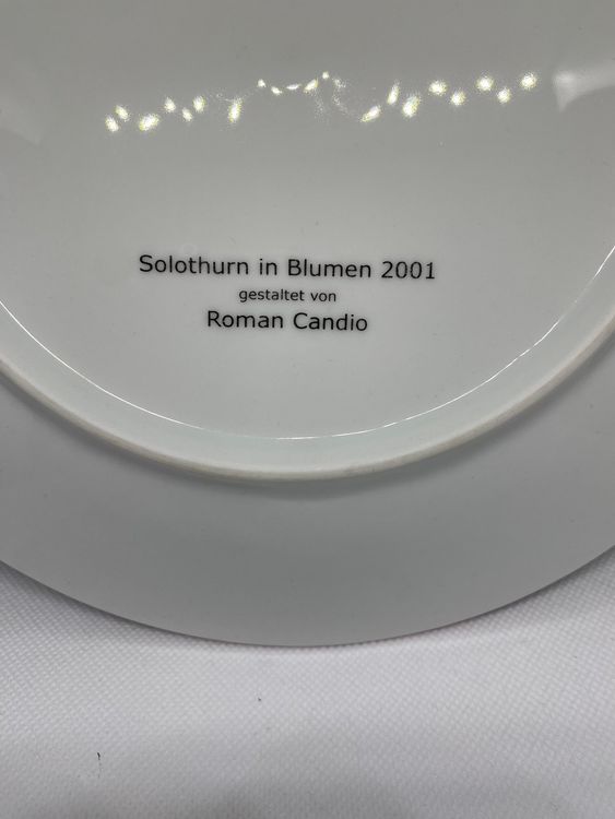 seltener Teller Roman Candio 2001 Blumen Keramik Kunst | Kaufen auf Ricardo