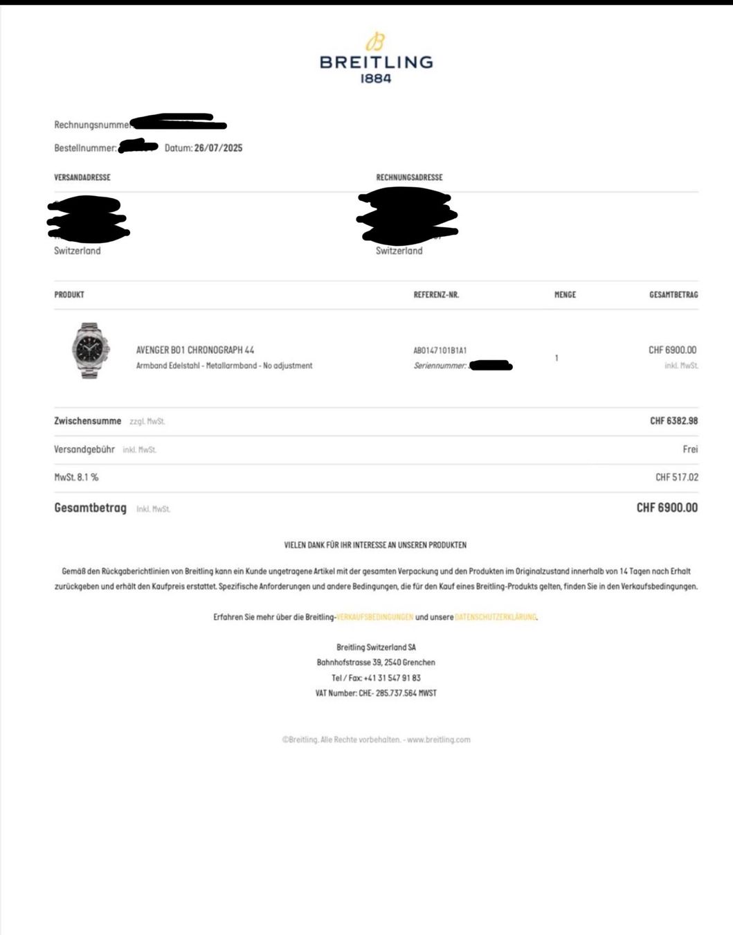 Breitling Orologi: Breitling Avenger B01 j.g2025 – Usato da Marbach SG venduto da Dio123 2