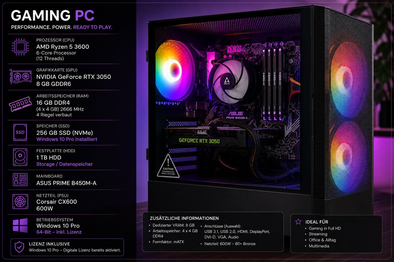 PCs: Ryzen 5 + RTX Gaming Pc – Gebraucht aus Rikon im Tösstal von Play_ground7