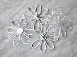 4 DEKO BLUMEN WEISS 