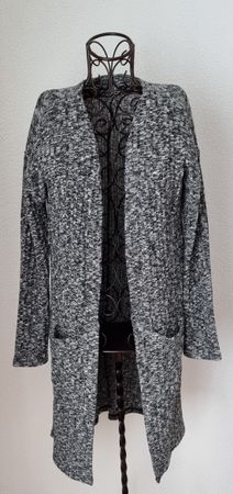 Lange Strick Jacke schw./weiss,Gr.XL