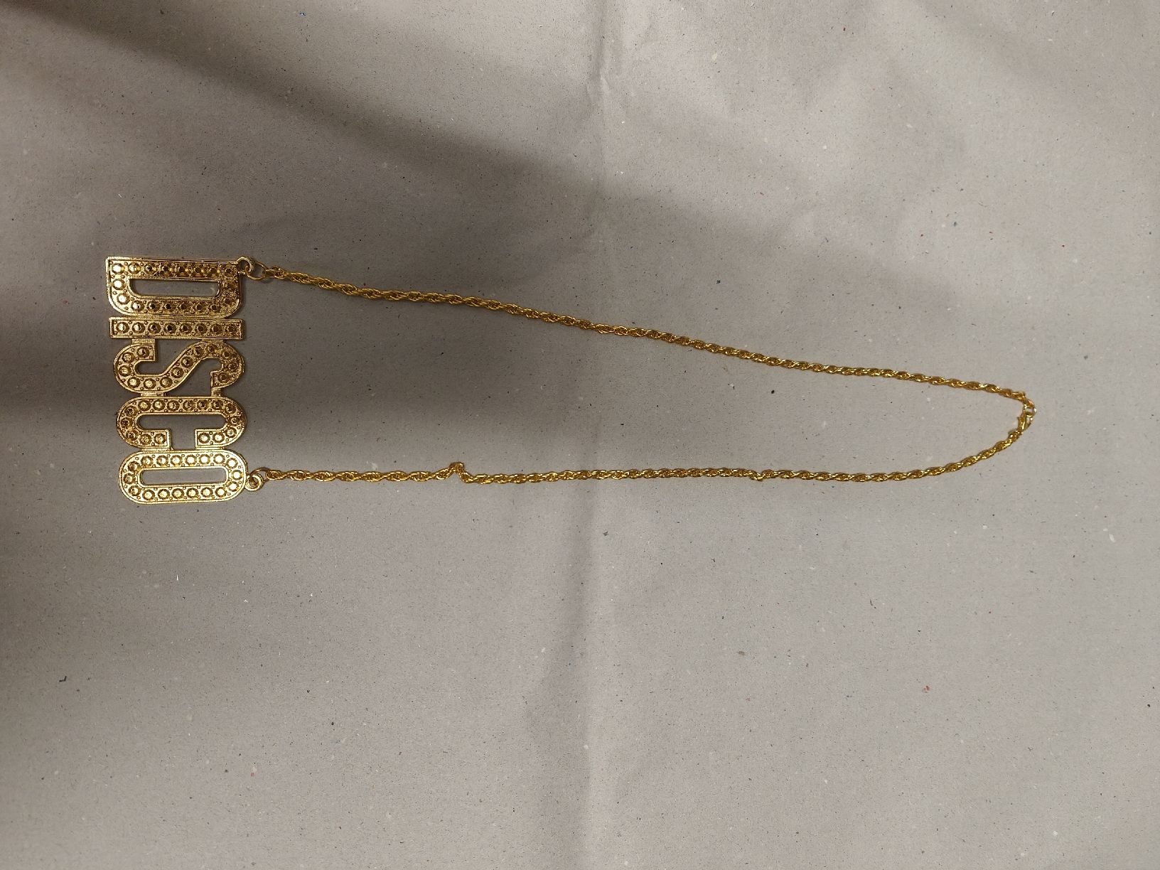 Ketten: Halskette DISCO Schriftzug Goldfarben – Neu (gemäss Beschreibung) aus Niederhasli von 8155irae 1